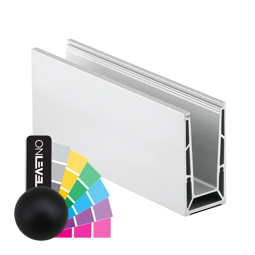 TL-6500 Glass profile  L=5000mm aluminum RAL matt