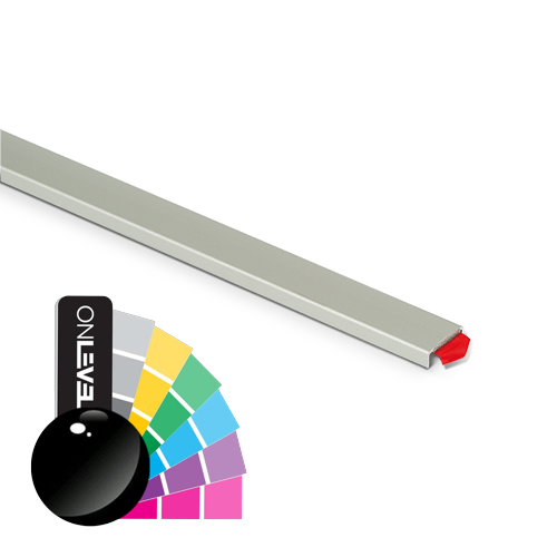 Glass edge protection for glass 24-25.5mm L=1500mm, aluminum RAL shiny (incl. glass mounting tape)