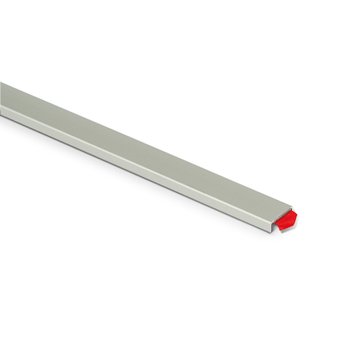 Glass edge protection for glass 12-13.5mm L=2000mm, aluminum natural anodized (incl. glass mounting tape)