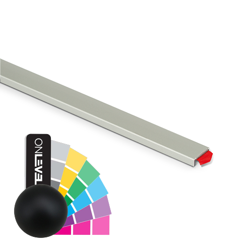 Glass edge protection for glass 15-17.5mm L=2000mm, aluminum RAL matt (incl. glass mounting tape)