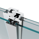 SKYFORCE-Top center post incl. rubberset for glass 12.76mm height 1100mm, alum. anthr. grey matt (RAL 7016)
