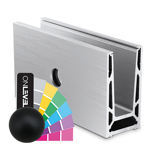 TL-6051 Glass profile  L=5000mm aluminum RAL mat