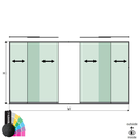 SunView model 1 left/right opening 2-lanes full height L=xxxxmm (max. 5000mm) H=xxxxmm (max. 2600mm), aluminum RAL structure (excl. locks, drivers and glass)