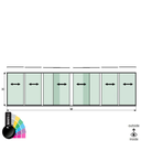 SunView model 1 left/right opening 4-lanes full height L=xxxxmm (max. 10000mm) H=xxxxmm (max. 2600mm), aluminum RAL shiny (excl. locks, drivers and glass)
