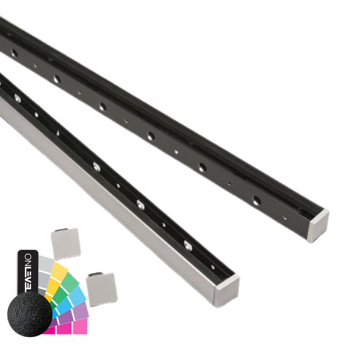SKYFORCE-Top set incl. glass rubbers for glass 10.76/12.76mm height 500mm, aluminum RAL structure
