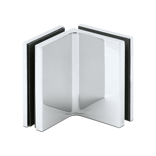 LIFT corner connector glass-glass 90° with covercap, glass 8/10mm, brass chrome plated