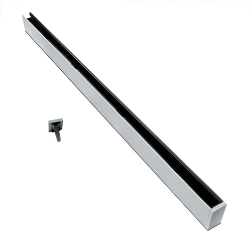 SKYFORCE-Top center post incl. glass rubbers for glass 16.76/17.52/21.52mm height 500mm, aluminum natural anodised