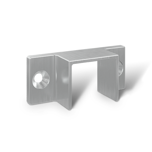Wall support U-profile 26x23x2mm aluminum mill finish