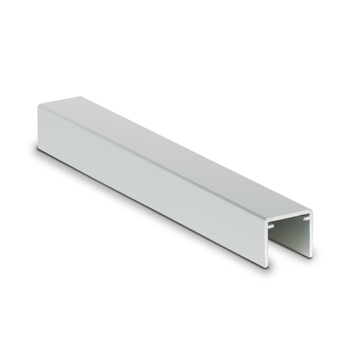 Handrail U-profile 26x23x2mm L=5000mm, aluminum mill finish