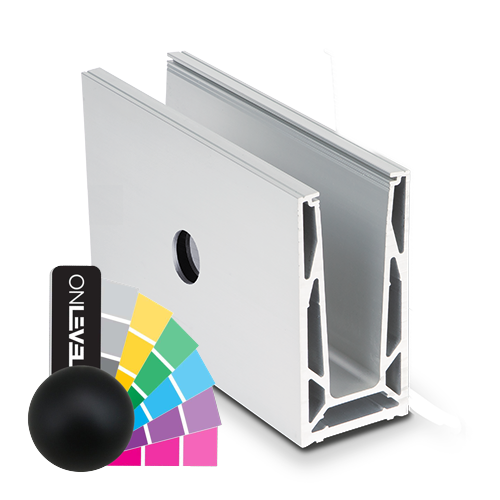 TL-6081 Glass profile  L=5000mm aluminum RAL mat