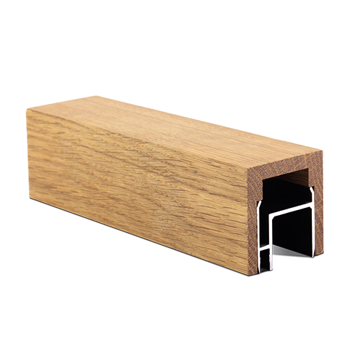 LAZORTRACK 56x60mm L=2500mm oak laquered