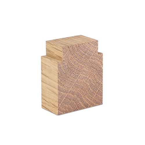 LAZORTRACK wall handrail 56x43mm Endcap, oak laquered (discontinued product until 30/06/2026 or while stocks last)