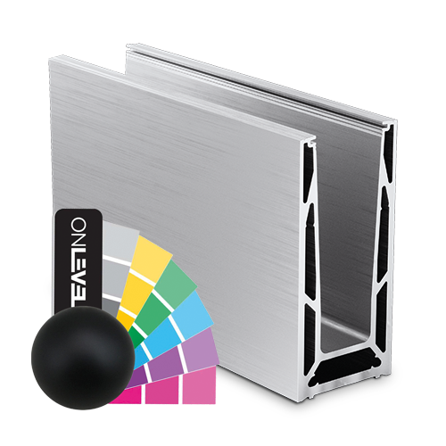 Glass profile TL-6140, L=5000mm aluminum RAL mat