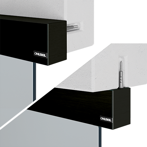 INFINITYSLIDE 69kg set wall/ceiling mounting glass 1-panel including dampers L=3mtr, aluminum black anodized