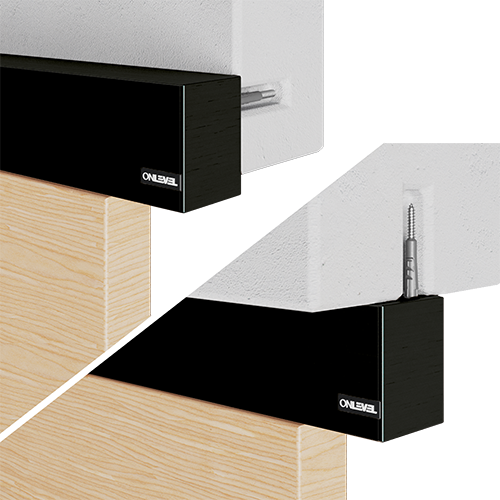 INFINITYSLIDE 69kg set wall/ceiling mounting wood 1-panel including dampers L=2mtr, aluminum black anodized