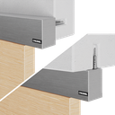 INFINITYSLIDE 69kg set wall/ceiling mounting wood 2-panels including dampers L=4mtr, aluminum natural anodized