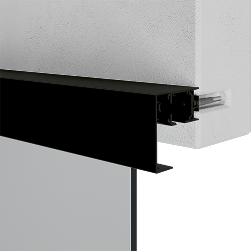 INFINITYSLIDE 69kg wall distance profile set glass/wood L=2mtr, aluminum black anodized