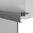 INFINITYSLIDE 69kg wall distance profile set glass/wood L=4mtr, aluminum natural anodized