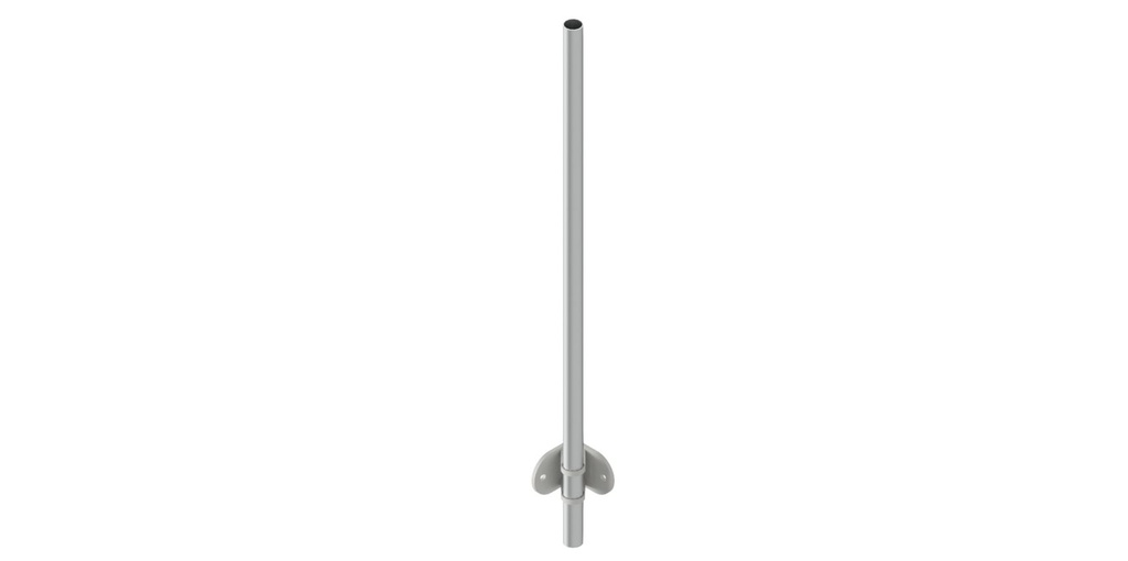 EMPIRE STATE POST side Ø42.4x2mm H=1285mm Inside corner 90° without holes, AISI 316 satined