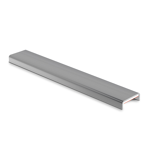 Glass edge protection for glass 12-13.5mm L=2000mm, AISI 316 satined (incl. glass mounting tape)