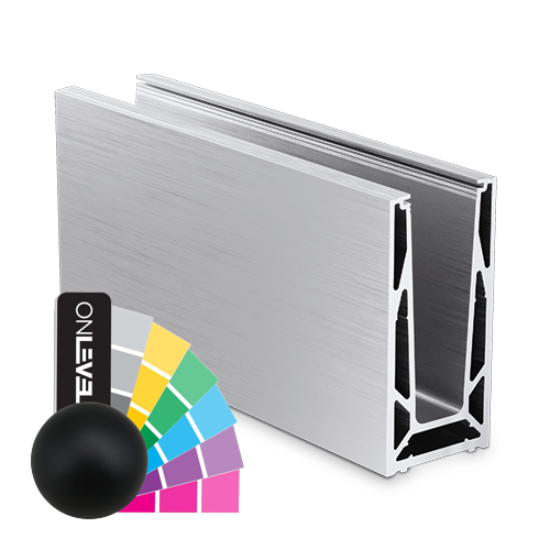 TL-6080 Glass profile L=2500mm aluminum RAL struct.