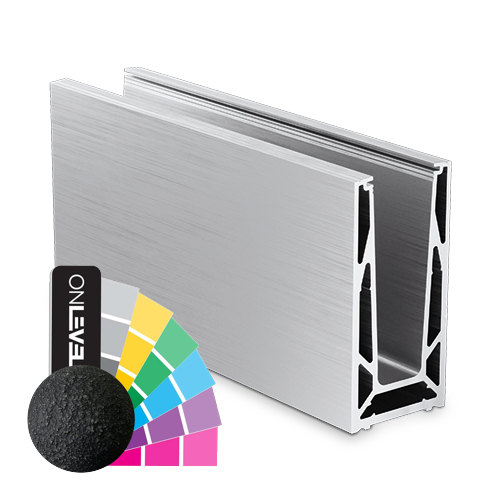 TL-6080 Glass profile  L=2500mm aluminum RAL matt
