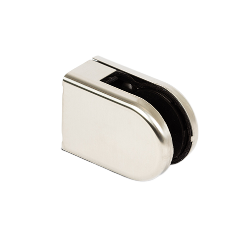 KRONOS D-shape, connection flat glass 8-12.76mm covercaps stainless steel