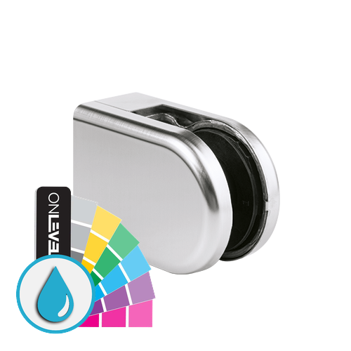 KRONOS D-shape, connection flat glass 8-12.76mm covercaps RAL ARMOR