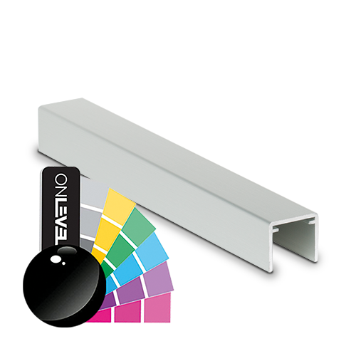Handrail U-profile 26x23x2mm L=5000mm, alum. RAL shiny