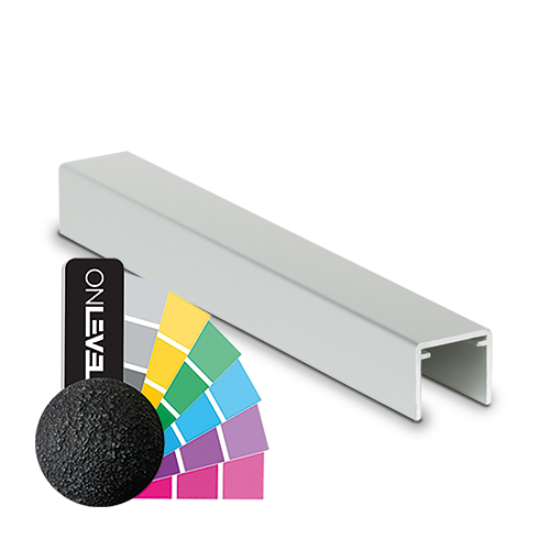 Handrail U-profile 26x23x2mm L=5000mm, aluminum RAL struct.