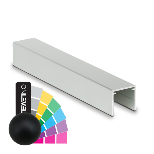 Handrail U-profile 30x28x2mm L=5000mm, aluminum RAL matt