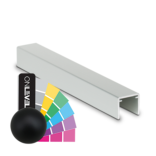 Handrail U-profile 42x34x3mm L=5000mm, aluminum RAL matt