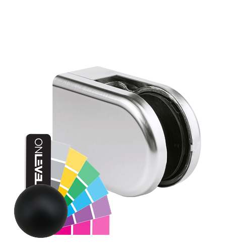 KRONOS D-shape, connection flat glass 8-12.76mm covercaps RAL matt