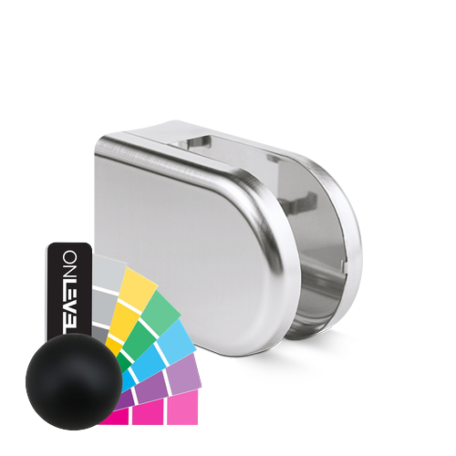 KRONOS D-shape, connection Ø48.3mm glass 8-12.76mm covercaps RAL matt