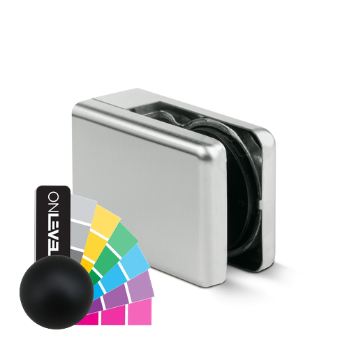 KRONOS square, connection flat glass 8-12.76mm covercaps RAL matt