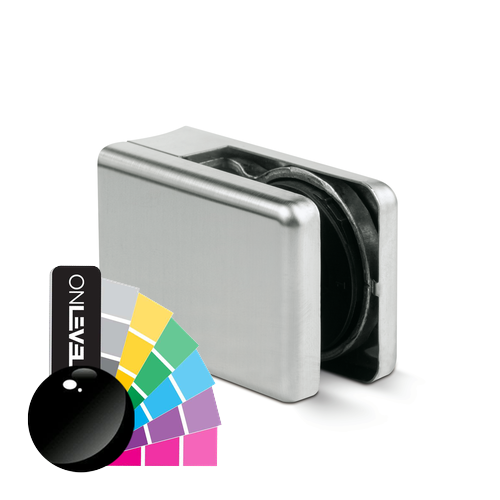 KRONOS square, connection Ø42.4mm glass 8-12.76mm covercaps RAL shiny