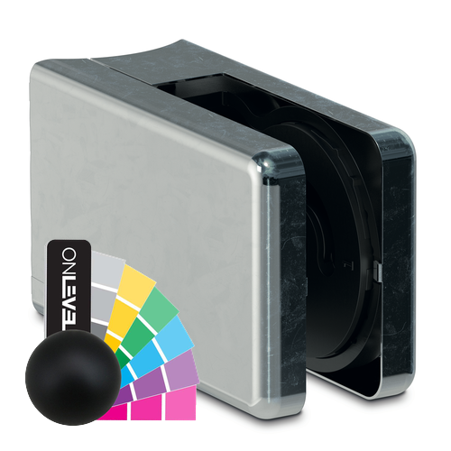 KRONOS square, connection Ø48.3mm glass 8-12.76mm covercaps RAL matt