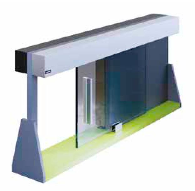 INFINITYSLIDE table display glass/wood