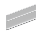 INFINITYSLIDE 69kg covercap backside for running rail (ceiling), glass/wood L=2mtr, aluminum natural anodized