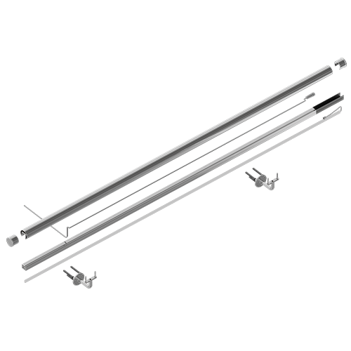 LAZORTRACK wall handrail set Ø42.4x1.5mm L=5mtr, AISI 304 satined (discontinued product until 30/06/2026 or while stocks last)