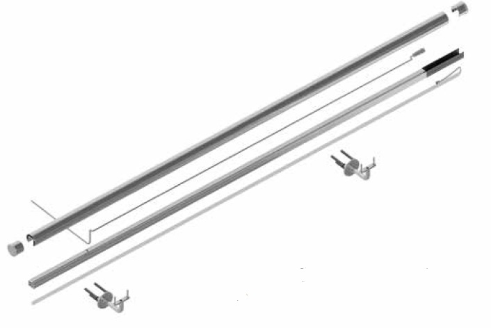 LAZORTRACK wall handrail set Ø42.4x1.5mm L=5mtr, AISI 316 satined