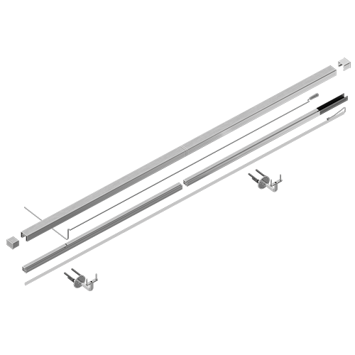 LAZORTRACK wall handrail set 40x30x1mm L=10mtr, AISI 316 satined
