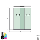 SunView model 1 right opening 2-lanes full height L=xxxxmm (max. 2500mm) H=xxxxmm (max. 2600mm), aluminum RAL shiny (excl. locks, drivers and glass)