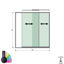 SunView model 1 right opening 2-lanes full height L=xxxxmm (max. 2500mm) H=xxxxmm (max. 2600mm), aluminum RAL structure (excl. locks, drivers and glass)
