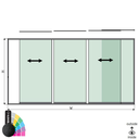 SunView model 1 right opening 4-lanes full height L=xxxxmm (max. 5000mm) H=xxxxmm (max. 2600mm), aluminum RAL structure (excl. locks, drivers and glass)