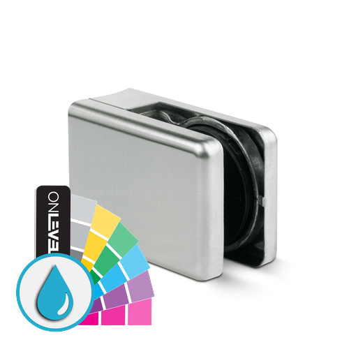 KRONOS square, connection Ø42.4mm glass 8-12.76mm covercaps RAL ARMOR