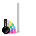 GUARDIAN OF THE UNIVERSE endpost top open 58x58mm H=1100mm glass 10.76mm, alum. RAL shiny