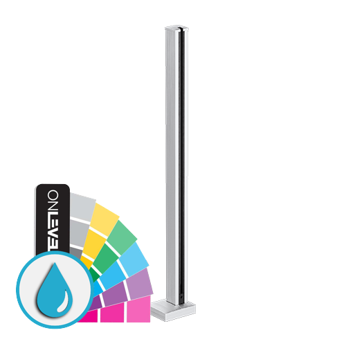 GUARDIAN OF THE UNIVERSE endpost top open 58x58mm H=1100mm glass 10.76mm, aluminum ARMOR RAL