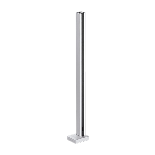 GUARDIAN OF THE UNIVERSE endpost top handrail 58x58mm H=1100mm glass 10.76mm, alum. natural anodized