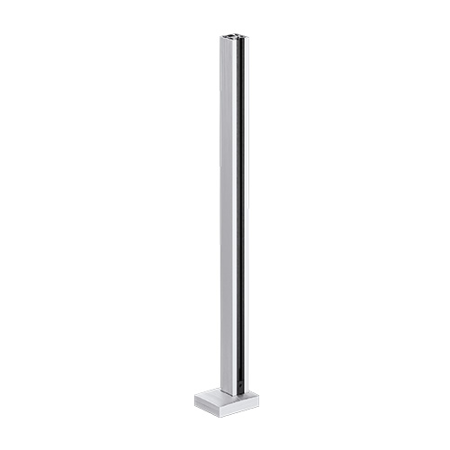 GUARDIAN OF THE UNIVERSE endpost top handrail 58x58mm H=1100mm glass 10.76mm, alum. natural anodized